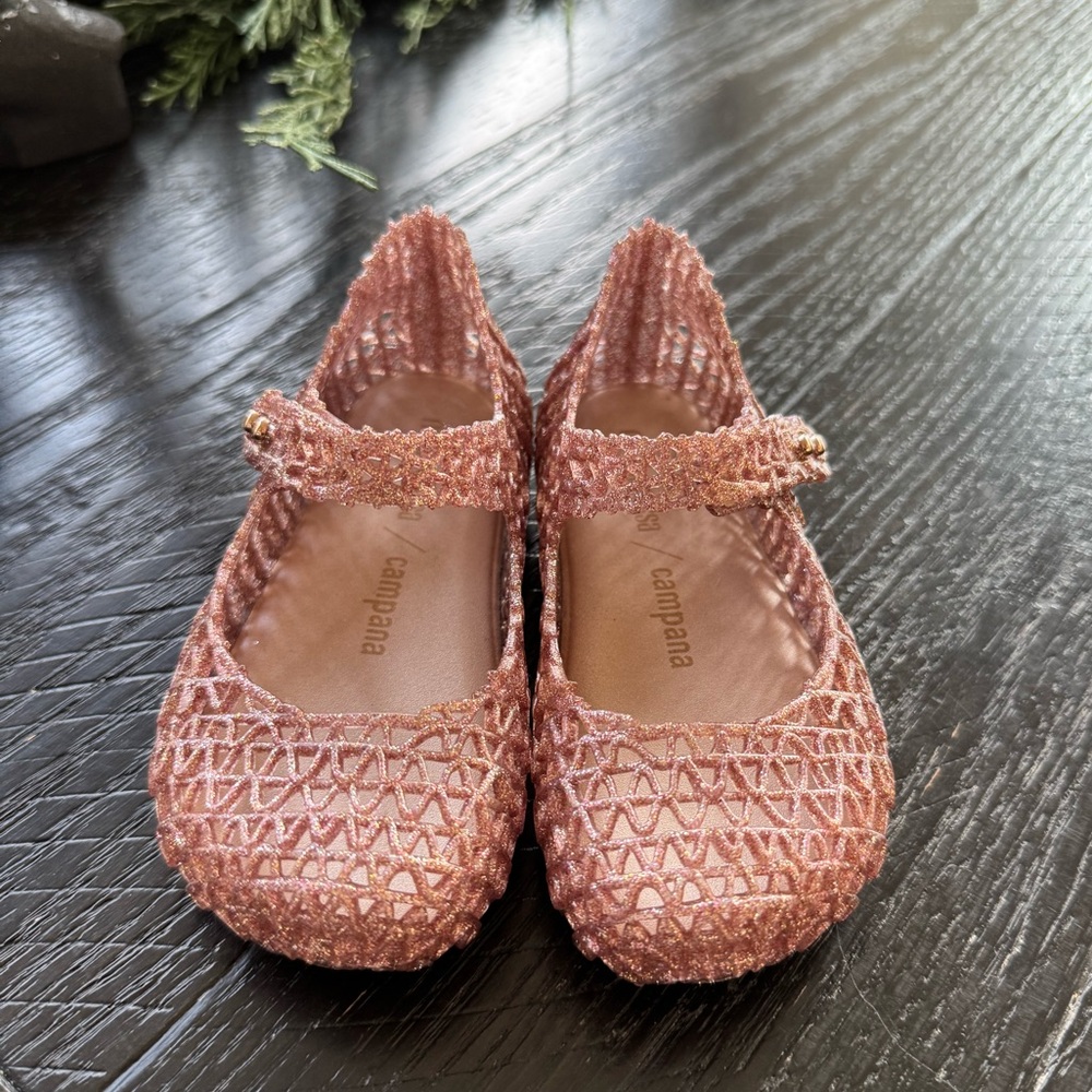 Mini Melissa Campana - Size 8. Rose Glitter.